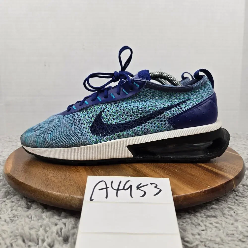 Nike Mens 8 Air Max Flyknit Racer Blue Algae Casual Athletic Sneaker FD2765-400